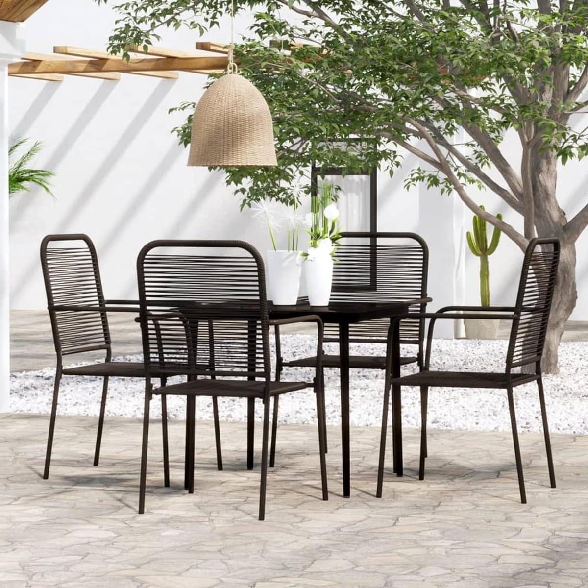 tuinmeubelset 5 delig terrasmeubelen balkonset buiten zitten metaal