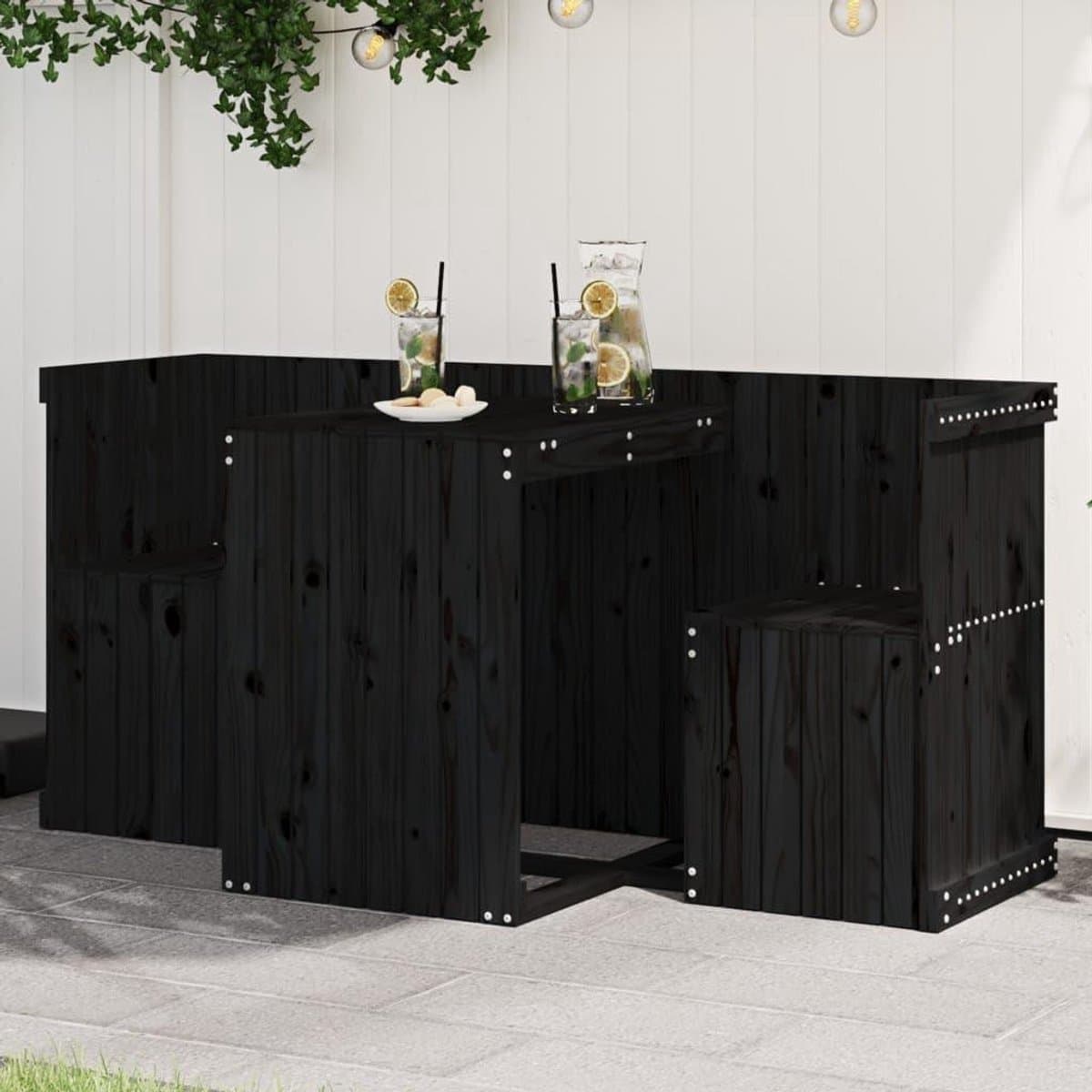 tuinmeubelset hout balkonset bank buiten zitten massief