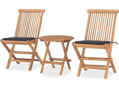 Tuinmeubelset Hout - Balkonset Kussens - Ontspannen Buiten - Inklapbaar