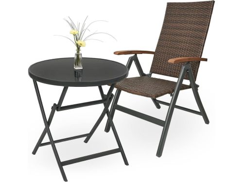 Tuinmeubelset Klaptafel - Zitgroep Balkon - Gezellig Buiten Zitten