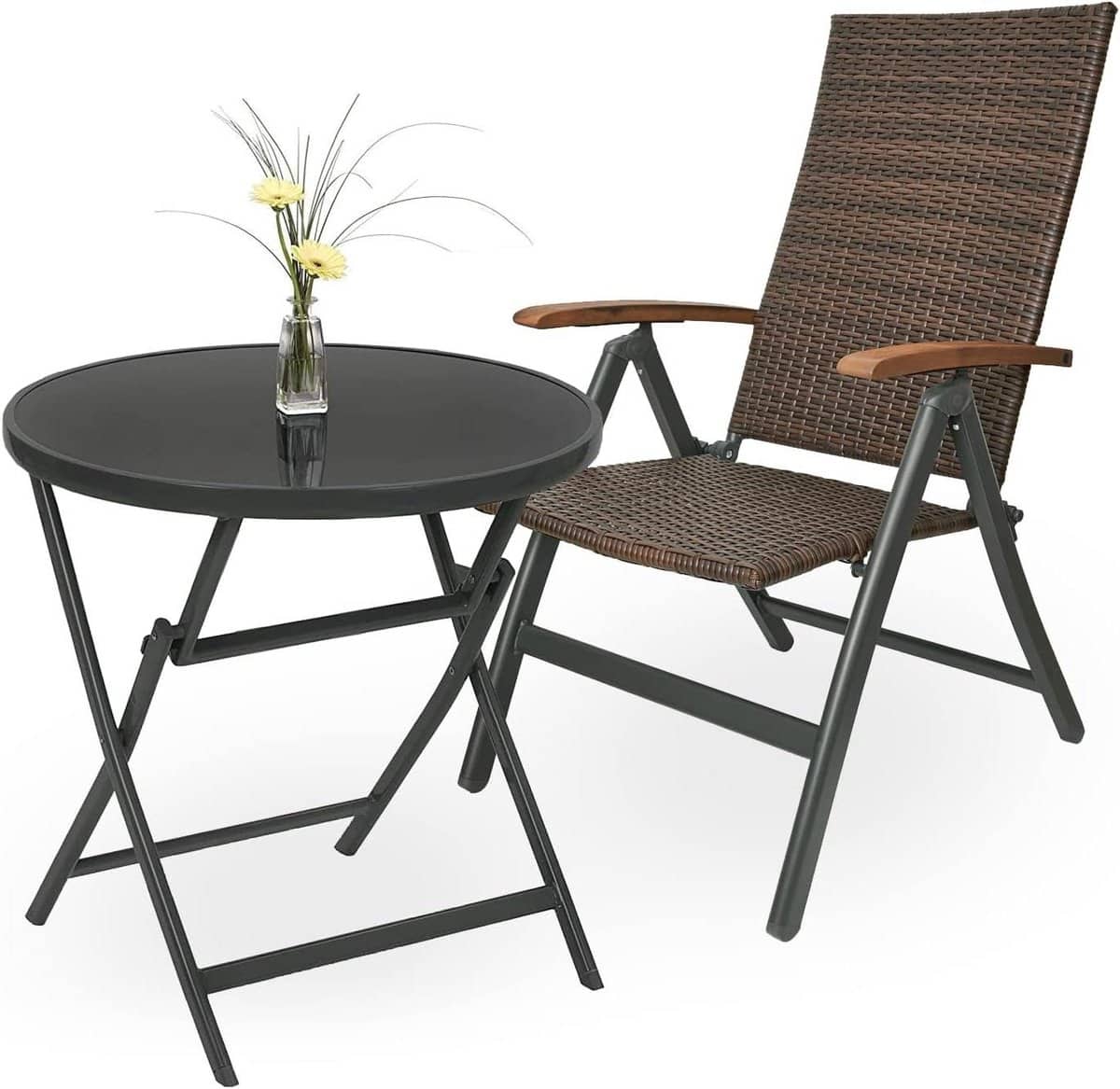 tuinmeubelset klaptafel zitgroep balkon gezellig buiten zitten
