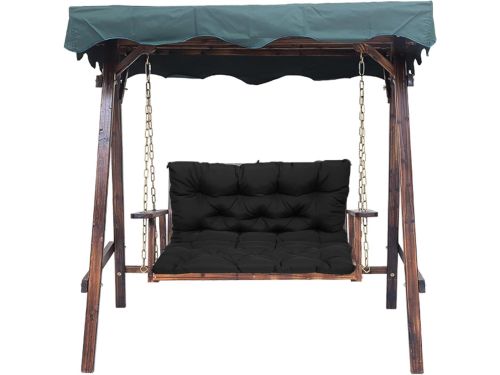 Tuinmeubilair voor buiten, waterdicht, luifel, schommelbank, zwart, 2/3