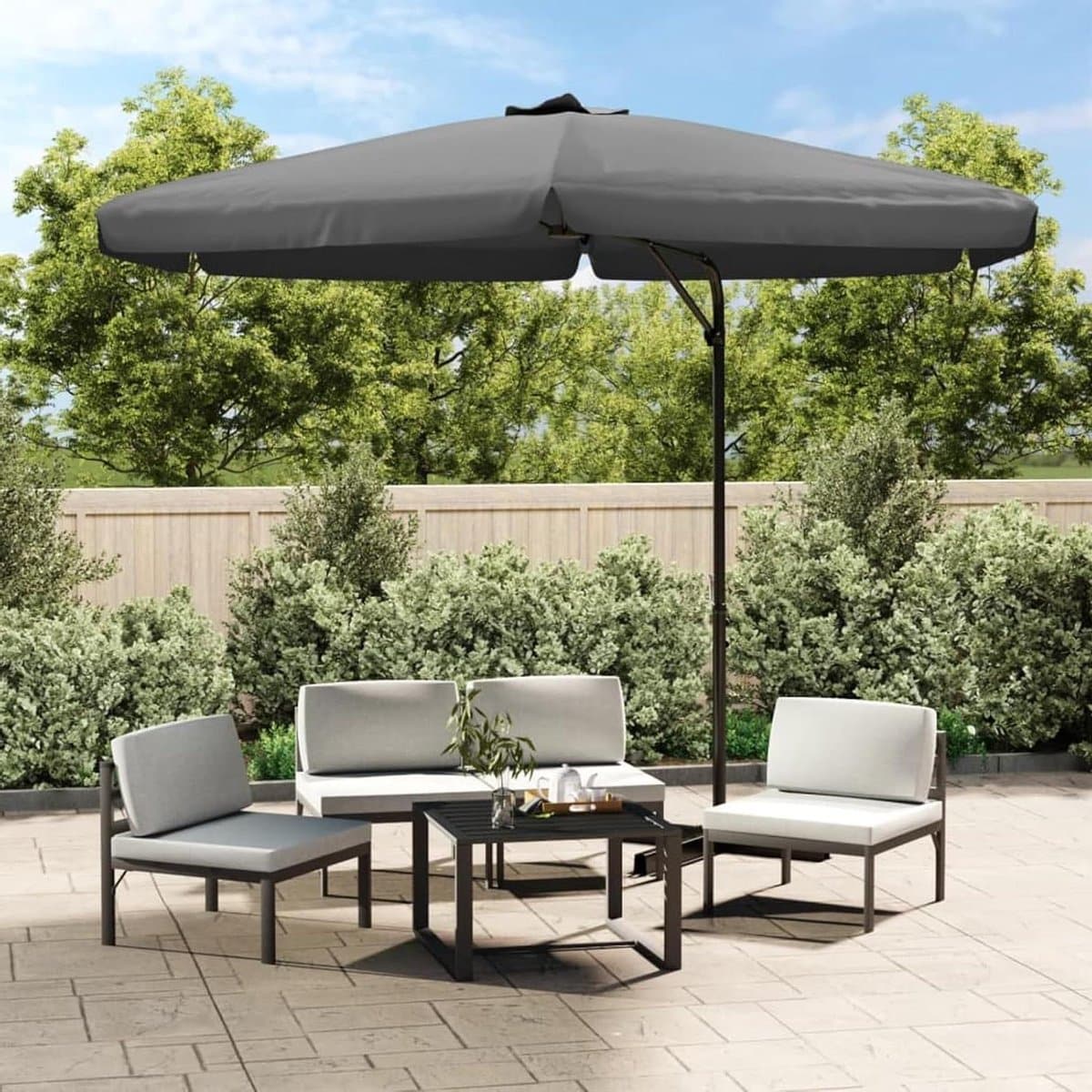 tuinparasol zweefparasol balkonscherm schaduwdoek zonwering tuin zwengelmechanisme