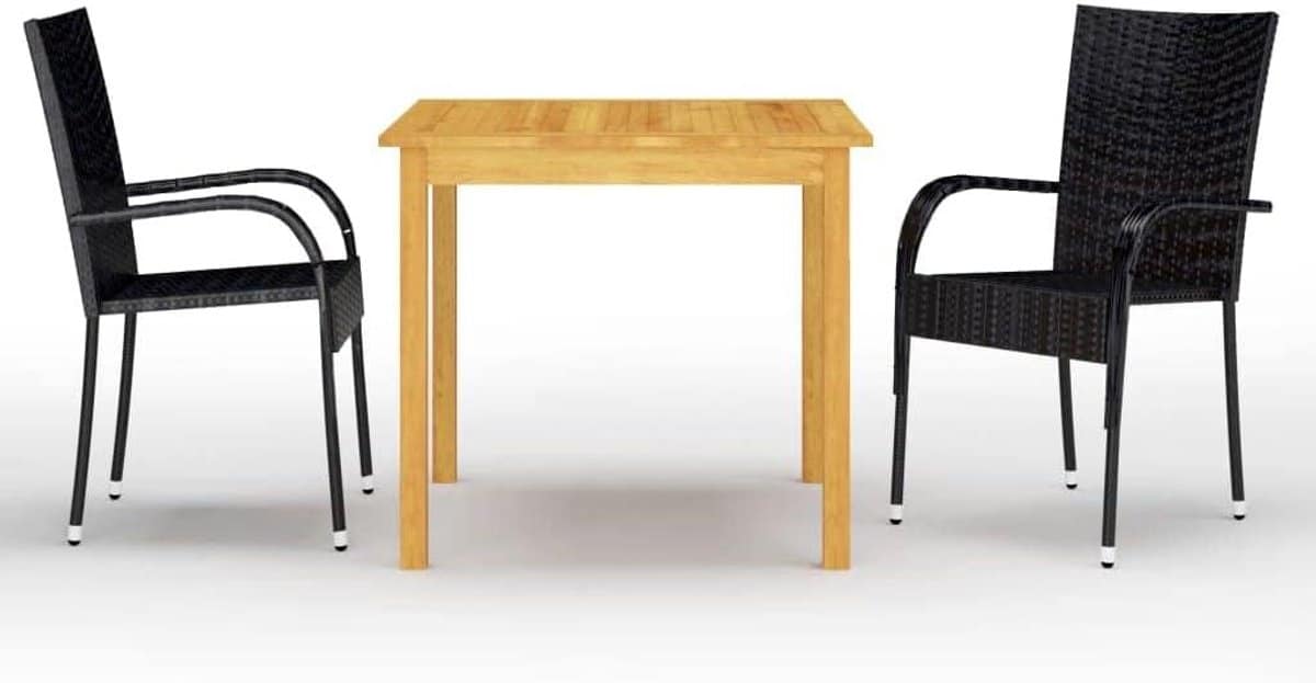 tuinset 3 delig buitenmeubelen eetset buiten eten stapelbare