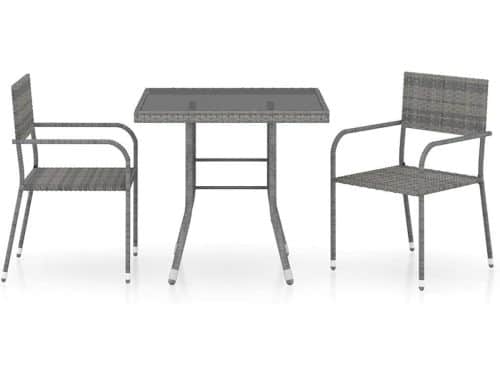 Tuinset 3-delig - Loungeset Balkonset - Buiten dineren - Stapelbare