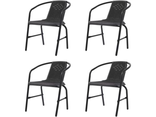 Tuinstoelen 4 stuks - Buitenstoelen rotanlook - Buiten ontspannen