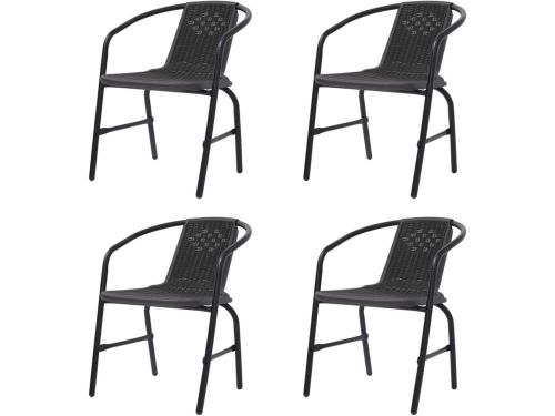 Tuinstoelen 4 stuks - Kunststof rotan - Buiten dineren