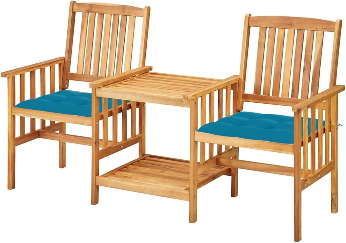 tuinstoelen met theetafel bistroset hout buiten zitten