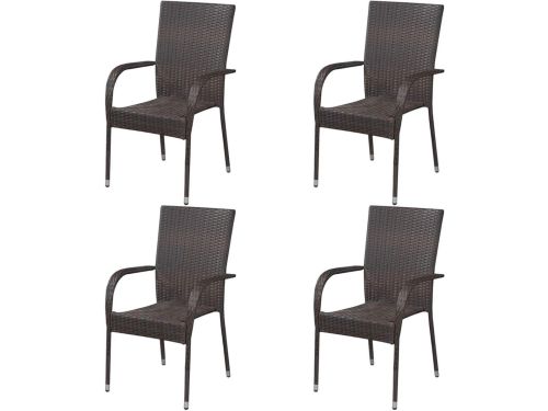 Tuinstoelen Stapelbaar - Polyrotan Stoelen - Buiten Zitten - Waterdicht