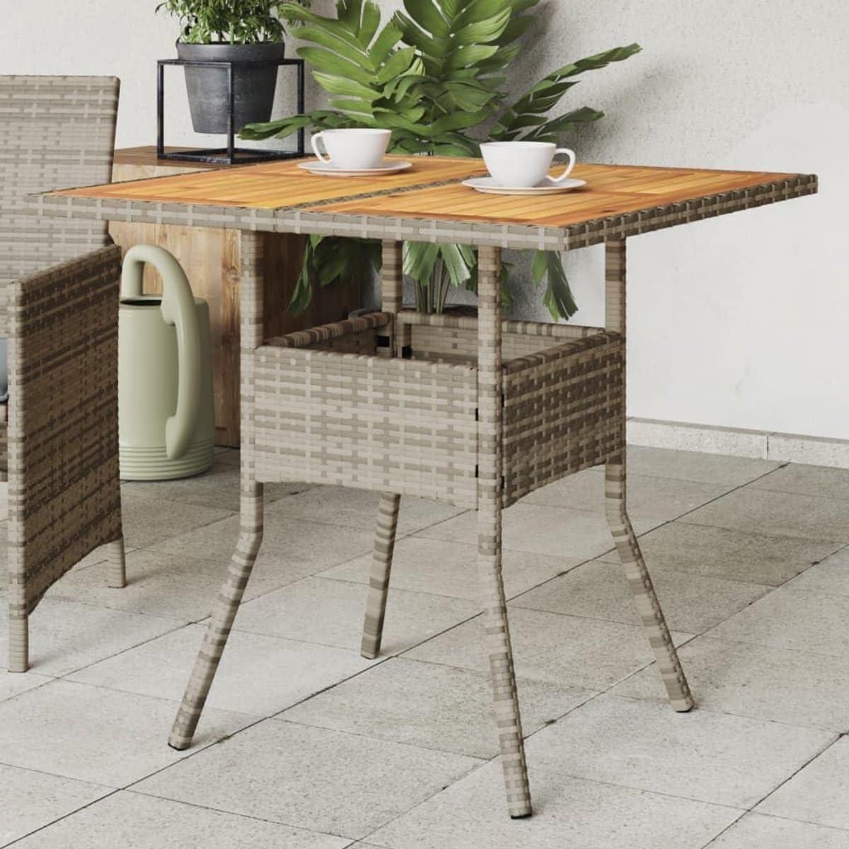 tuintafel terrastafel bijzettafel buiten genieten hout en