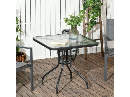 Tuintafel Vierkant - Balkontafel Bijzettafel - Buiten Zitten - Gehard