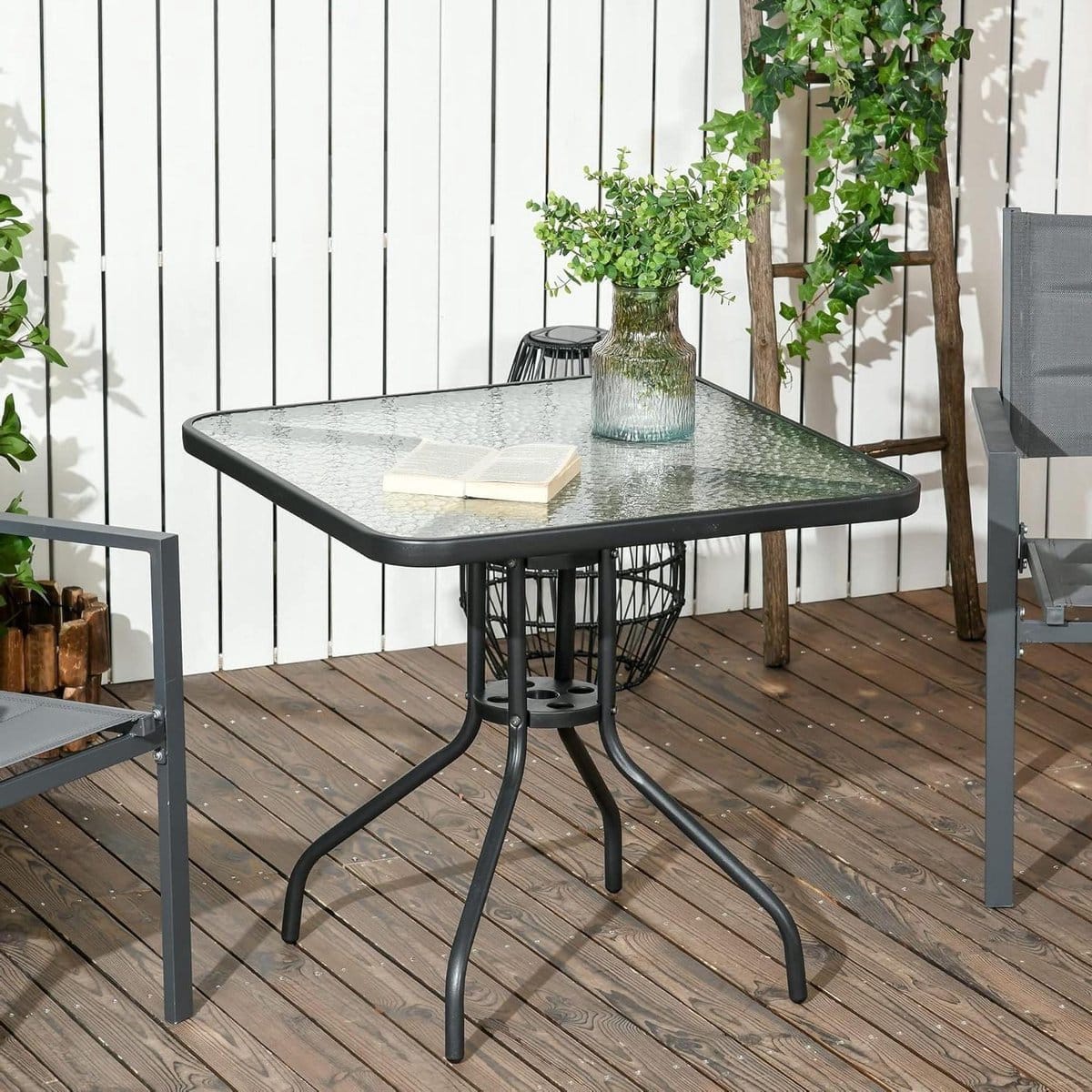 tuintafel vierkant balkontafel bijzettafel buiten zitten gehard