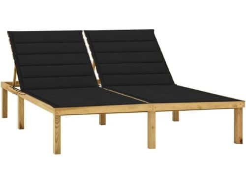 Tweepersoons Ligbed voor Buiten met Kussens van Hout