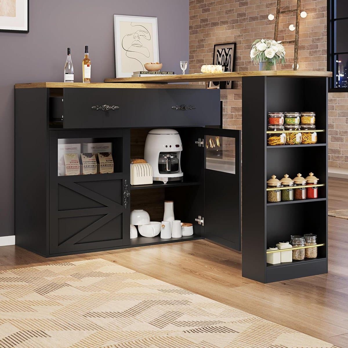 uitbreekbare bartafel eetbar keuken flexibel gebruik 360