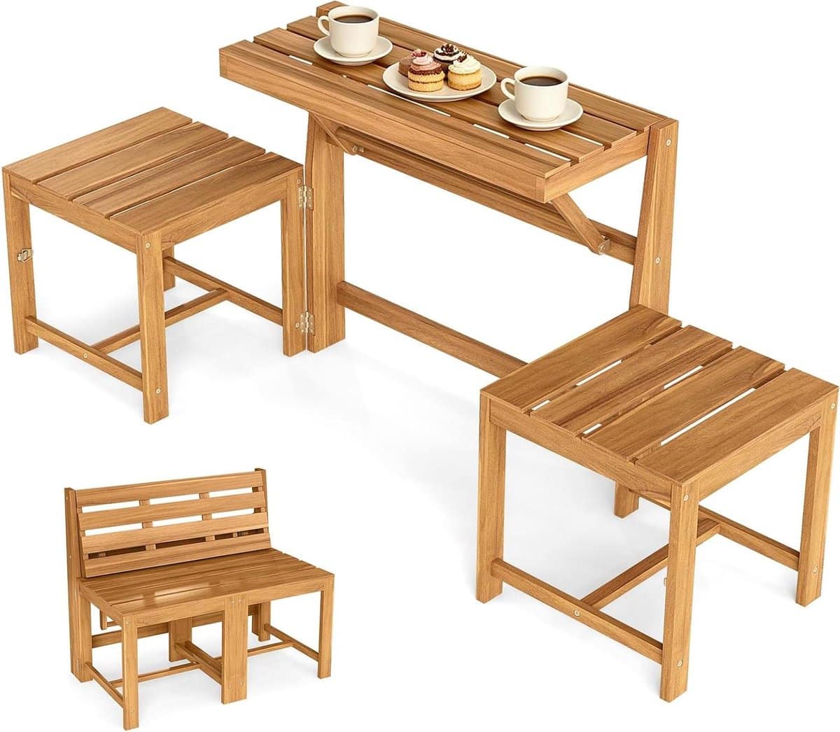 uitbreidbare bank tafel en stoelen ontspannen buiten