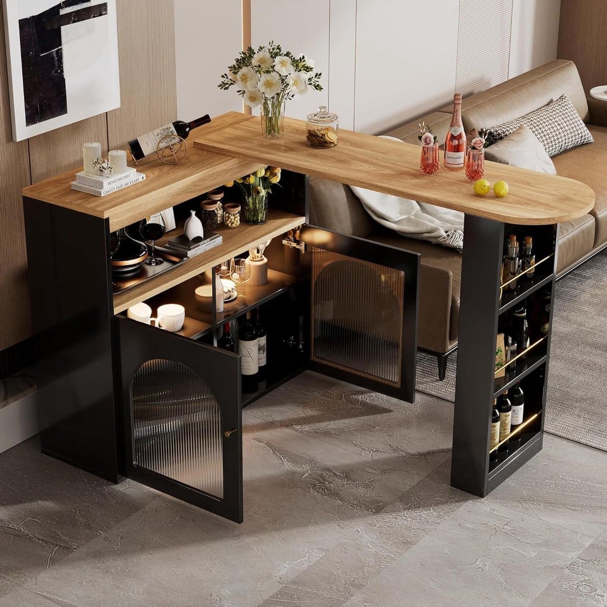 uitschuifbare bartafel eettafel met opbergruimte ruimte optimaliseren