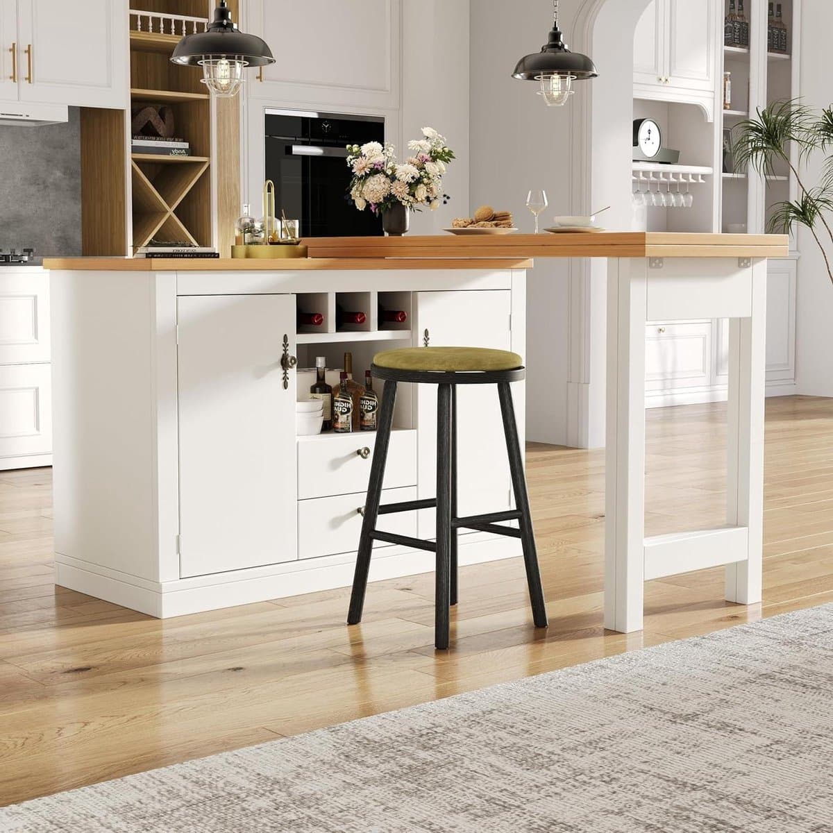 uittrekbare bartafel draaibare tafel eettafel ruimte besparen