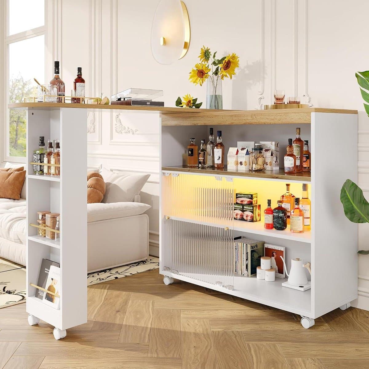 uittrekbare bartafel eettafel sideboard ruimte besparen met