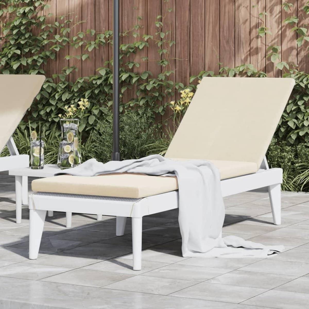 verstelbare ligstoel tuinstoel lounger ontspannen buiten jute look