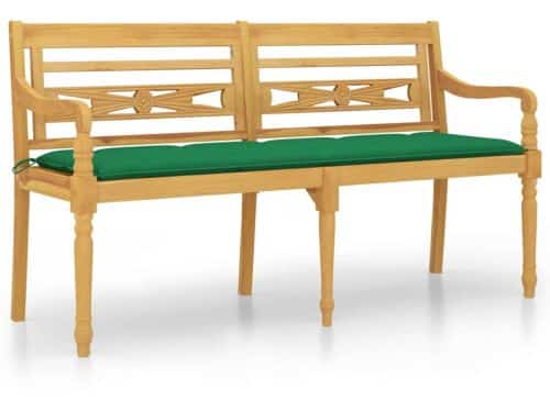 vidaXL Bankje Batavia - Groen Kussen - 150 cm