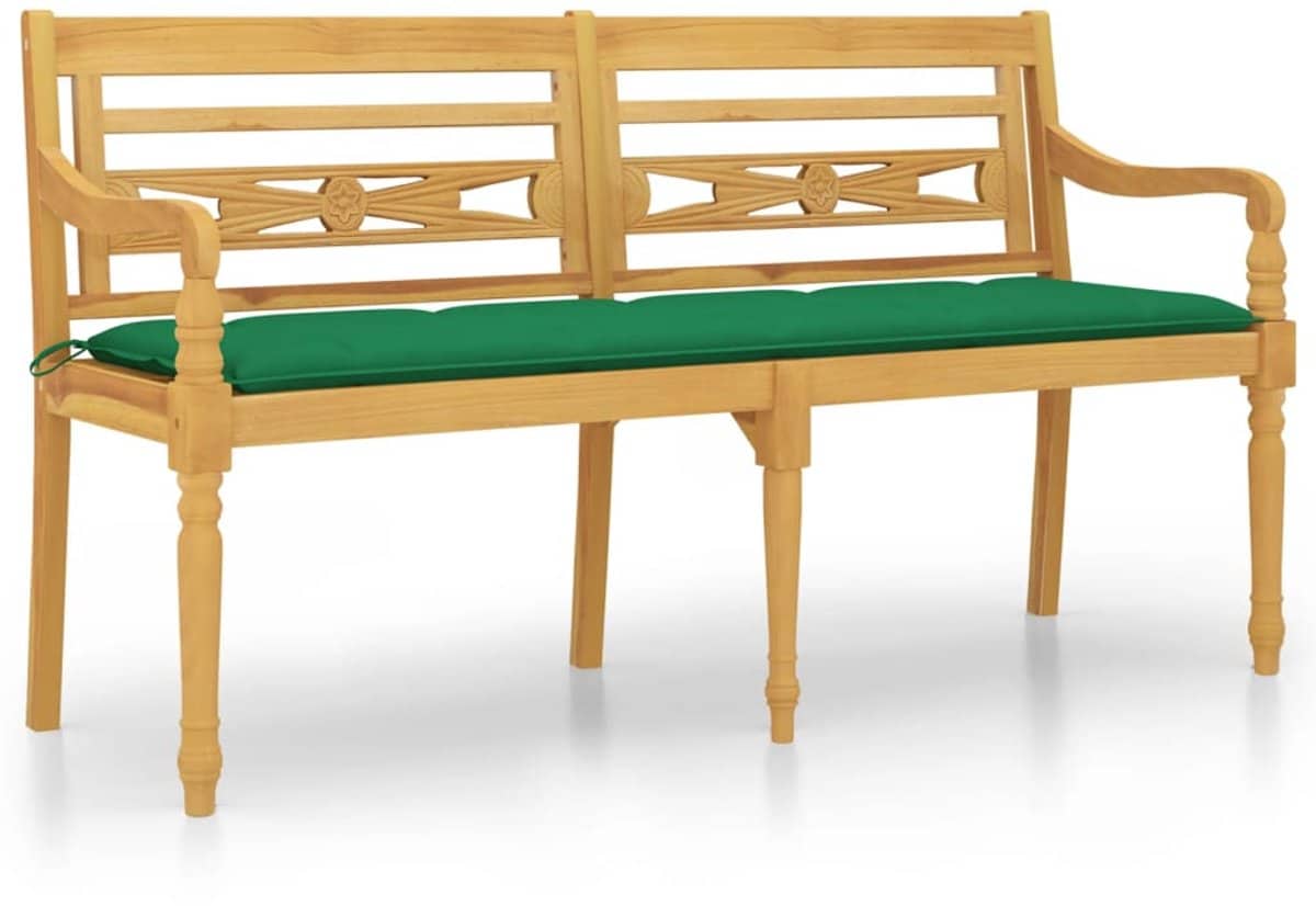 vidaxl bankje batavia groen kussen 150 cm