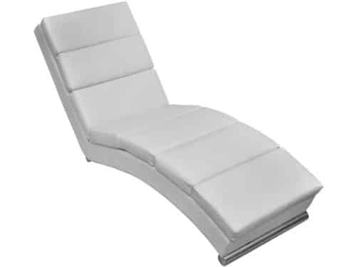 vidaXL Chaise Longue Kunstleer Wit Ligstoel Stoel Loungebank Bank Ligstoelen