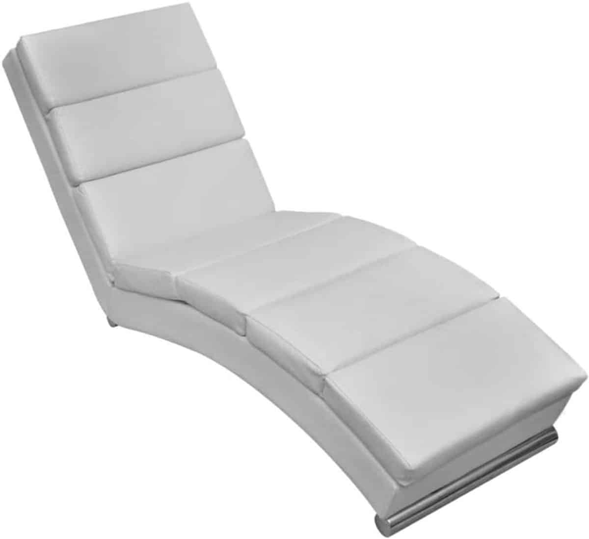 vidaxl chaise longue kunstleer wit ligstoel stoel loungebank bank ligstoelen
