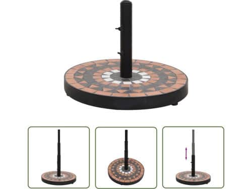 vidaXL Parasolvoet Terracotta - Parasolvoet - Parasolvoet rond 12 kg