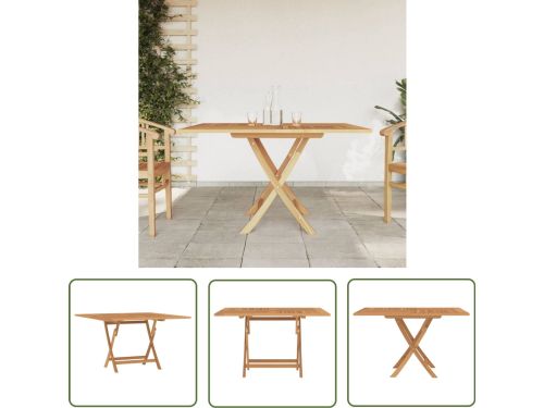 vidaXL Teak Hout - Tuin Tafel - Tuintafel inklapbaar 110x110x75
