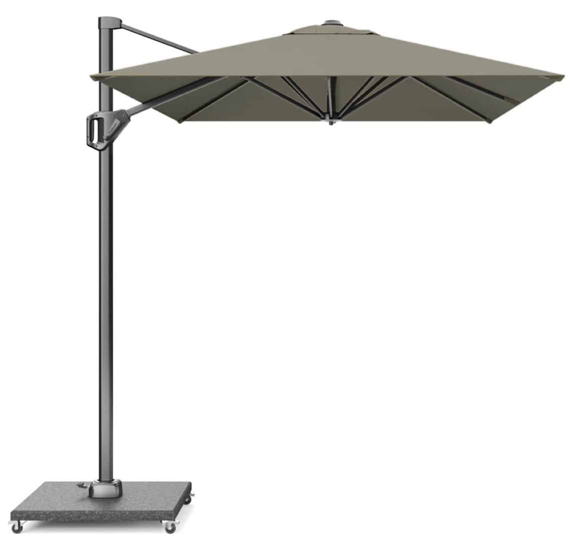 voyager t1 300×200 cm taupe zweefparasol zonwering platinum platinum