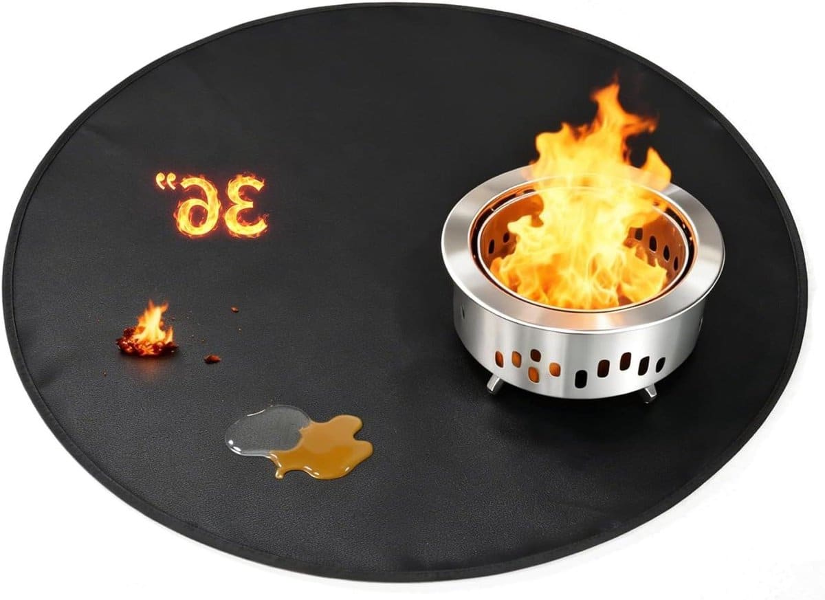 vuurkorfmat rond barbecuemat dubbelzijdig buiten koken hittebestendig