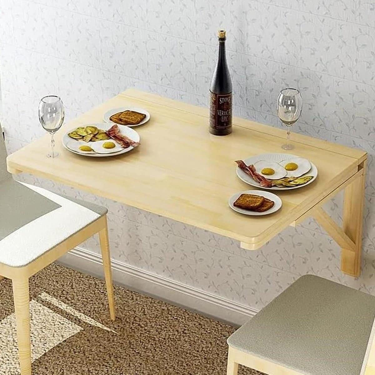 wandmontage klaptafel opklap tafel ruimte besparen stabiele