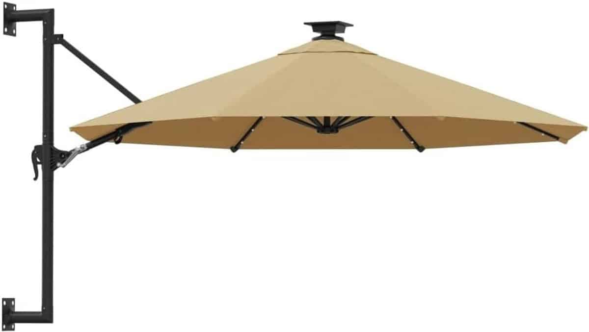 wandparasol zweefparasol balkon zonwering buiten geïntegreerde ledlampen