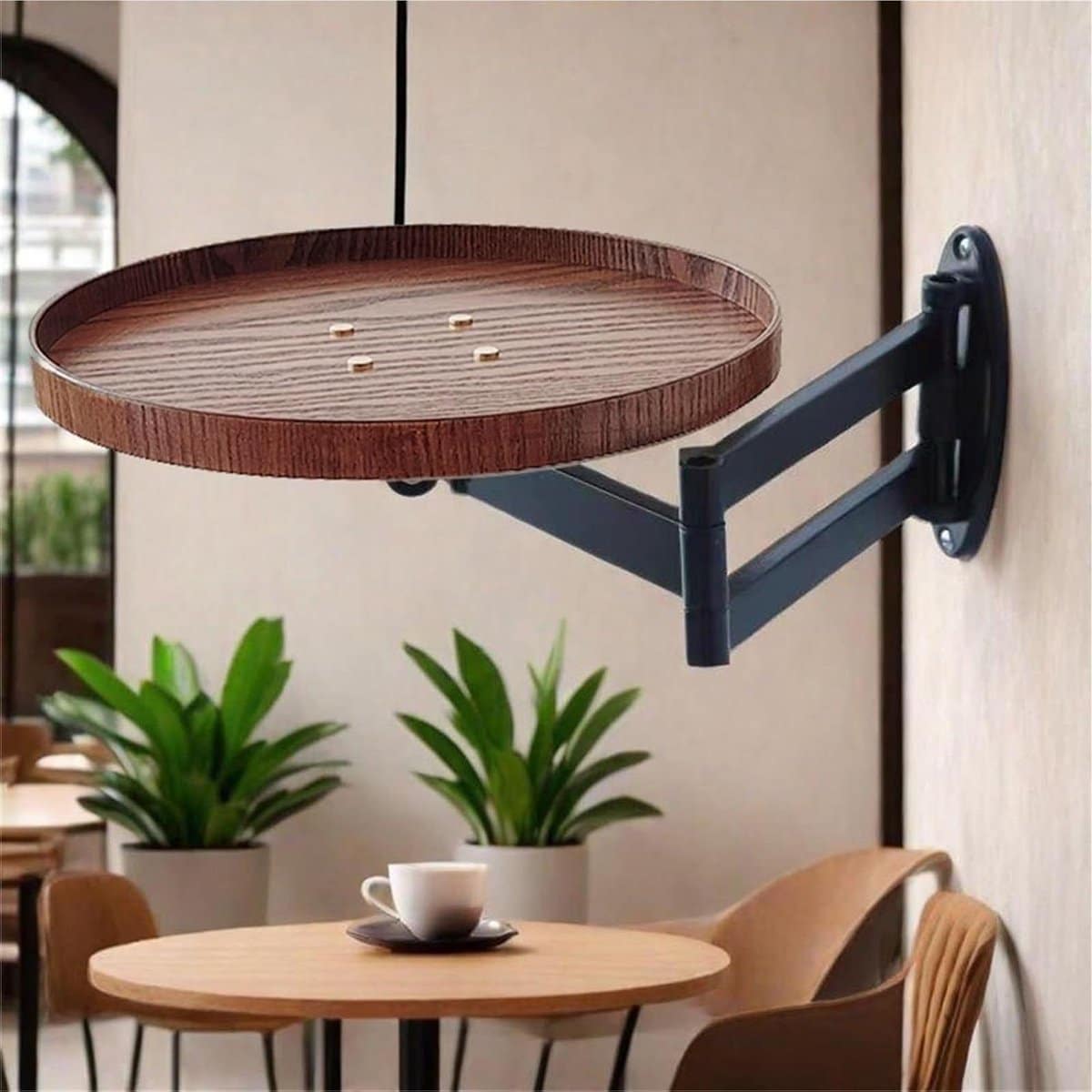 wandtafel rond klaptafel ruimte besparen 180 graden