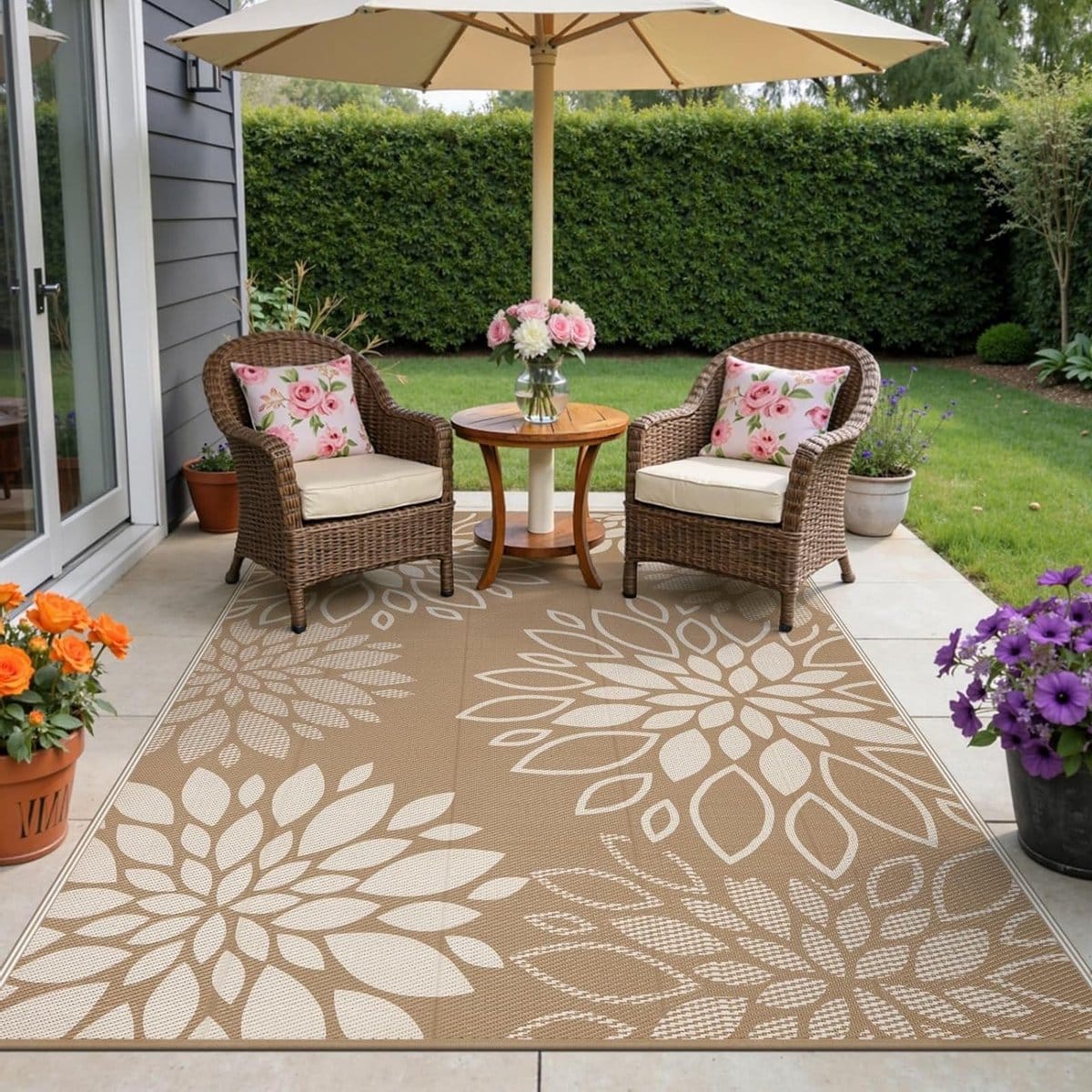 weerbestendige, omkeerbare buitenkleed voor camping en tuin, uv