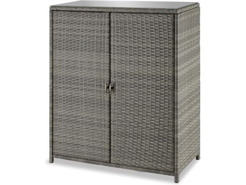 Wicker Tuinkast - Opbergbox Buiten - Tuinspullen Opbergen - Aluminium