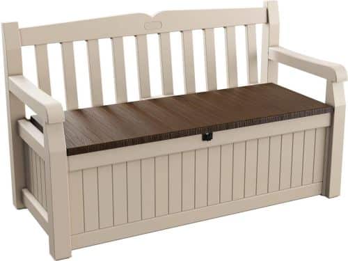 Zitbank Eden voor balkon en tuin met geïntegreerde opbergruimte bruin/beige