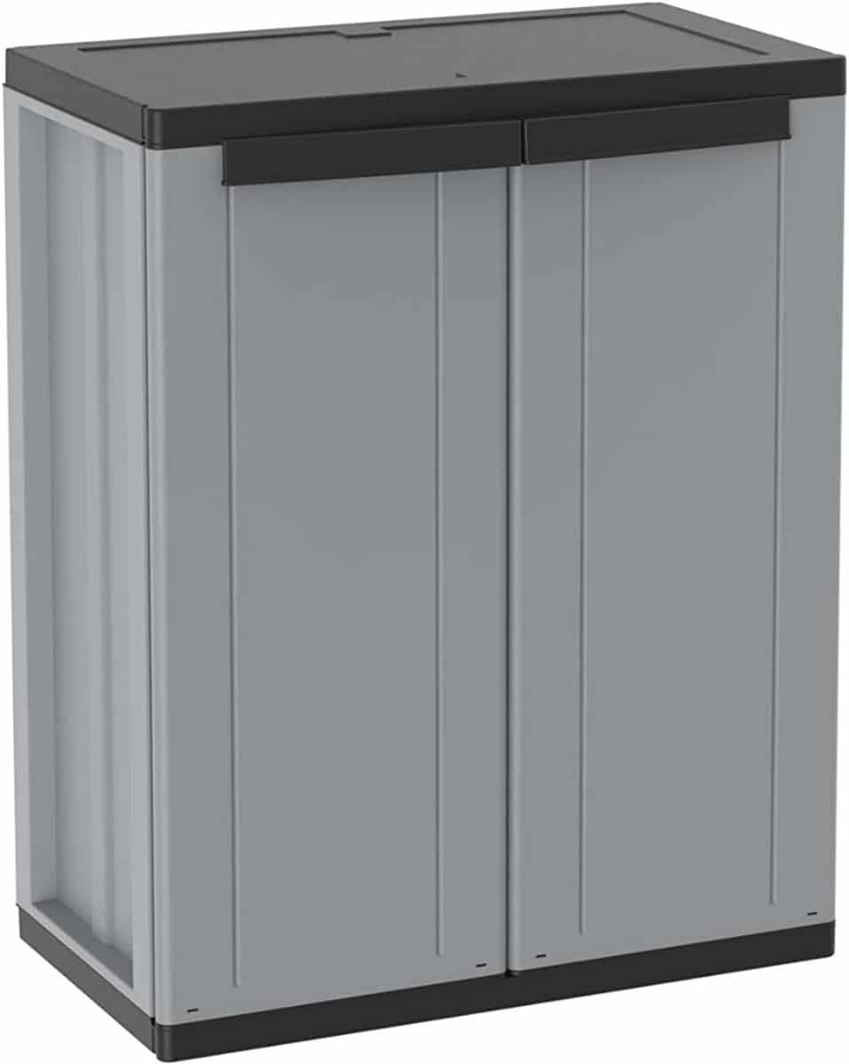 zmr® tuinkast kunststof tuinkast tuinkist grijs/zwart