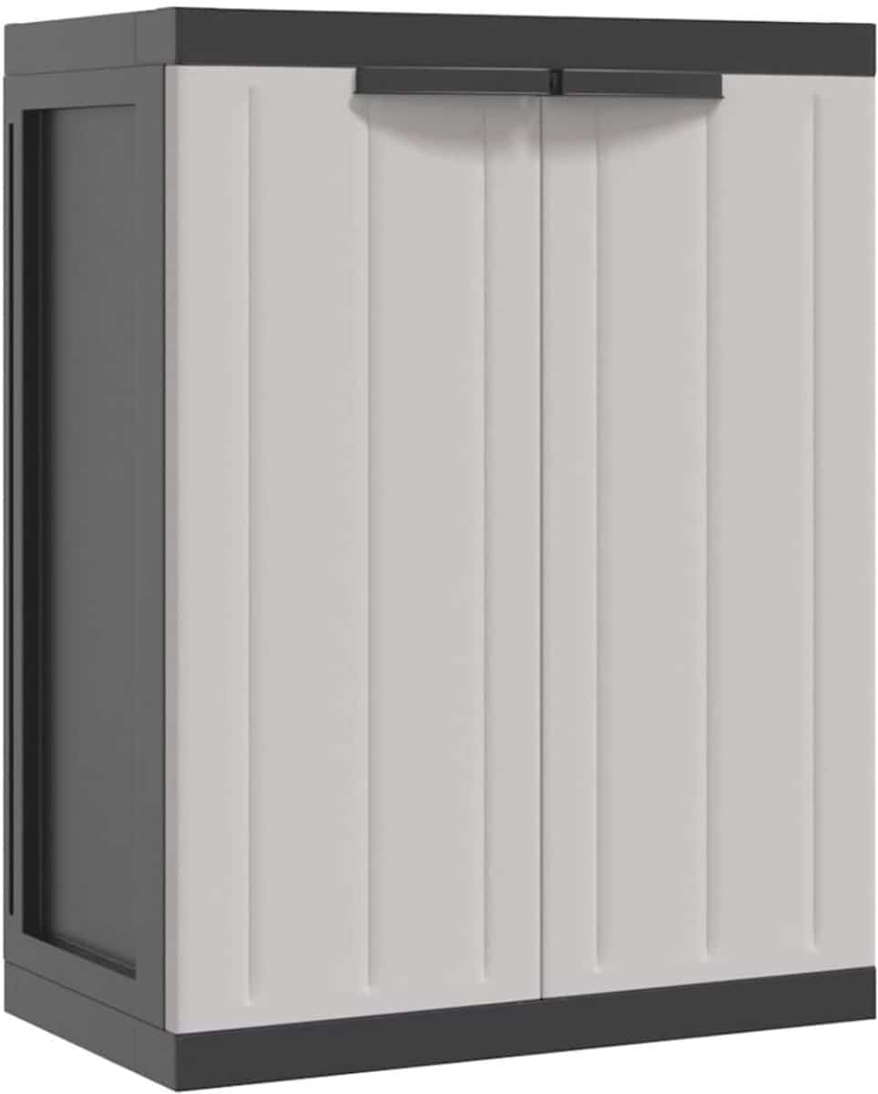 zmr® tuinkast kunststof tuinkast tuinkist grijs/zwart