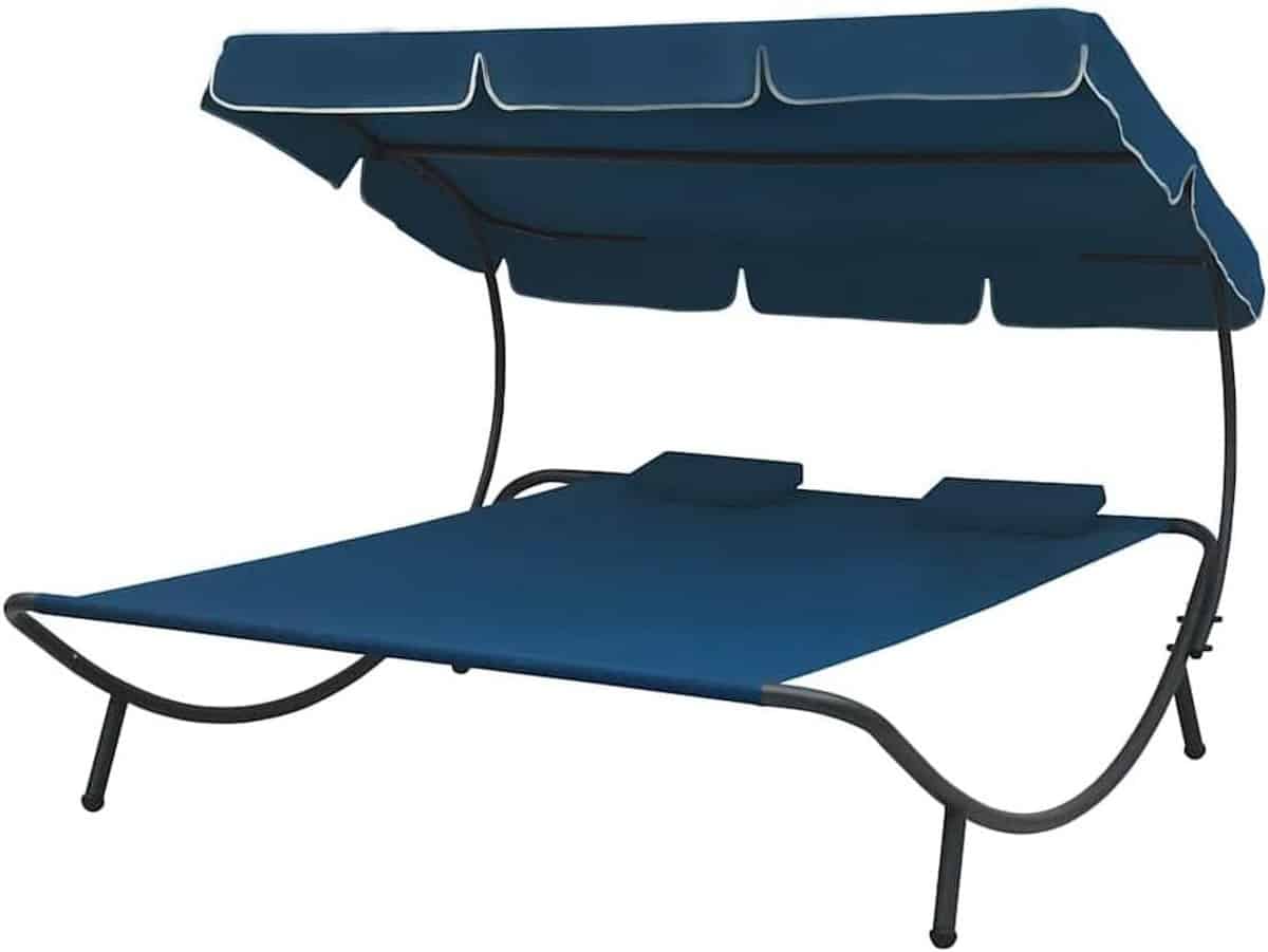 zonnebad ligbed dubbel lounging buiten ontspannen met