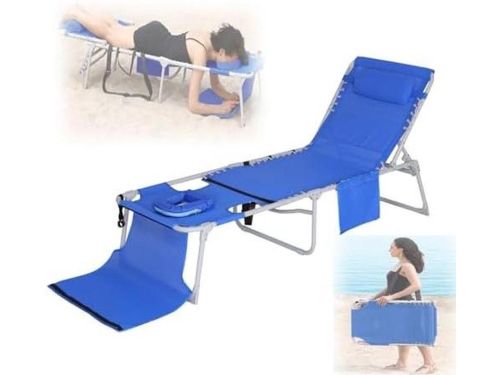 Zonnestoel Gezichtsgat - Loungestoel Outdoor - Ontspannen Zonnebaden - 5