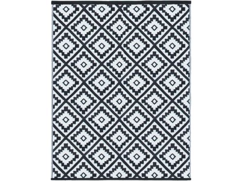 Zwart-Wit Geometrisch Buitentapijt 270 x 370 cm - Duurzaam Tuinkleed