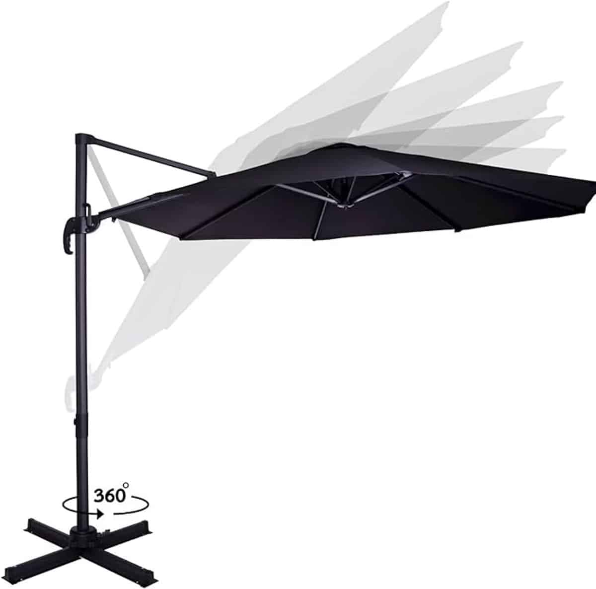 zweefparasol 300 cm 360° draaibaar kantelbaar uv bescherming
