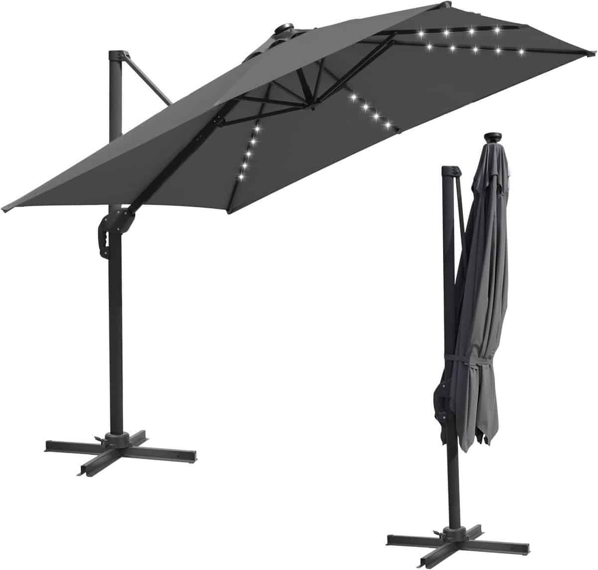 zweefparasol buitenparasol schaduw creëren 360 graden rotatie