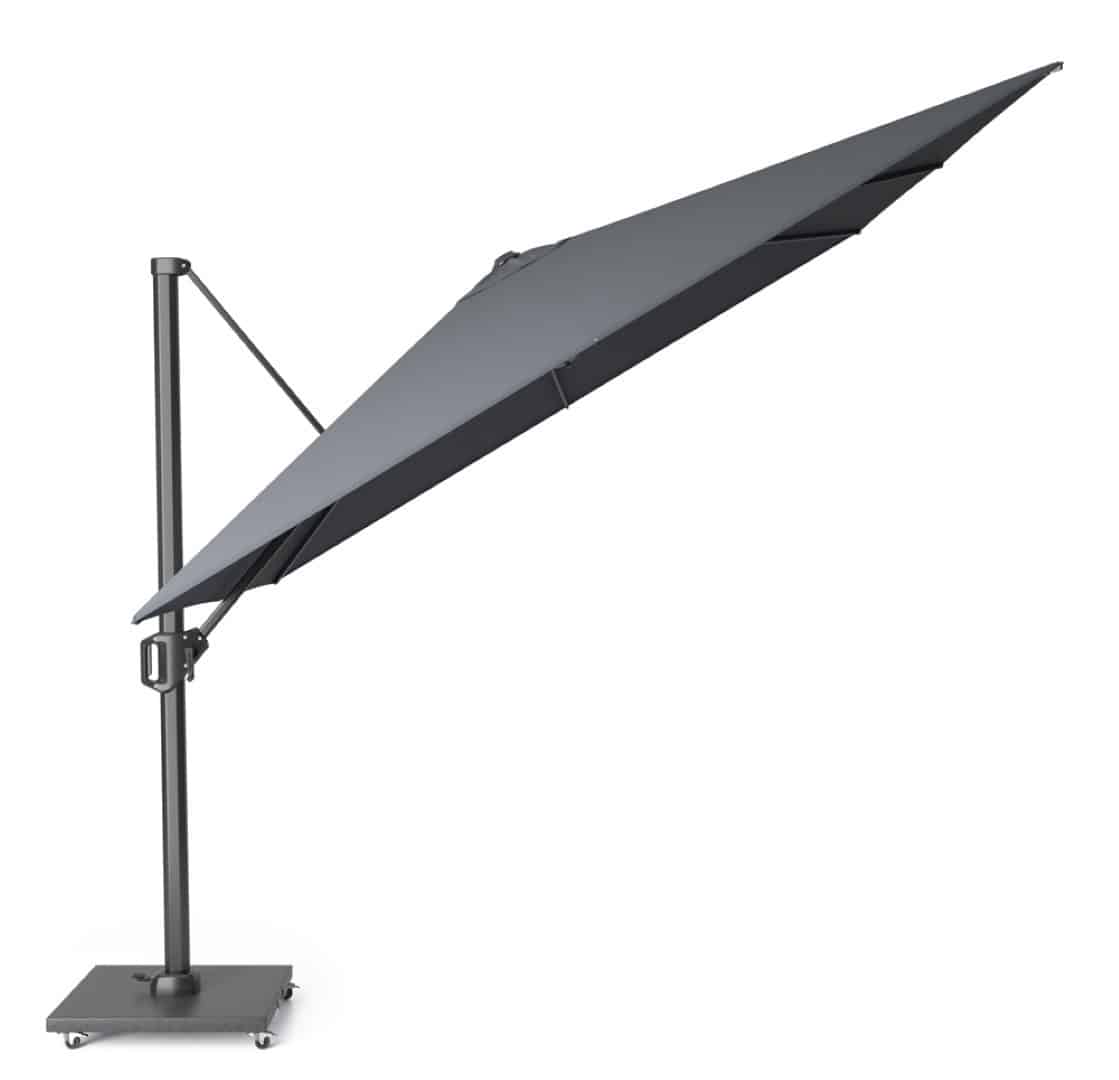 zweefparasol challenger t1 3×3 meter antraciet zonwering platinum platinum