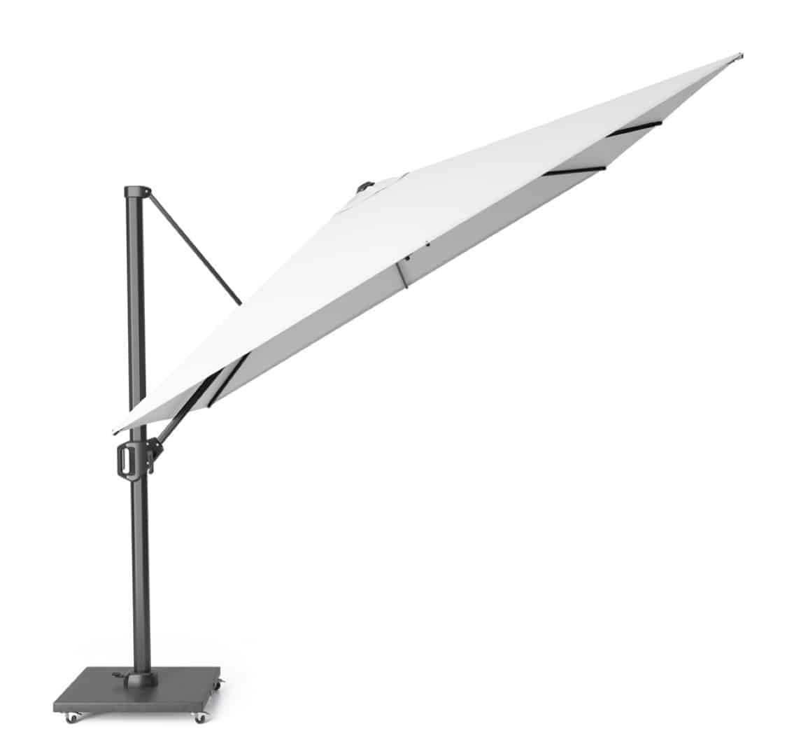 zweefparasol challenger t1 3×3 meter wit zonwering platinum platinum
