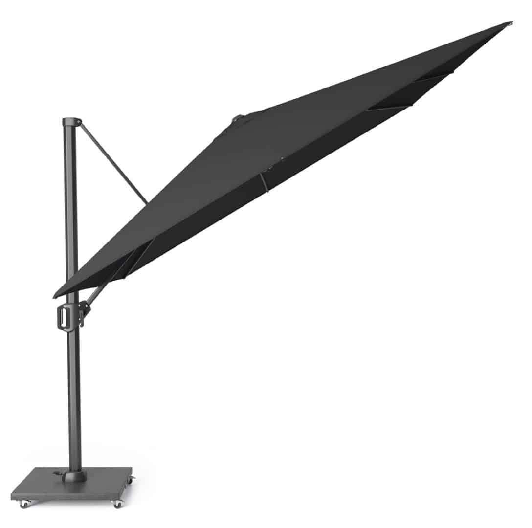 zweefparasol challenger t1 3×3 meter zwart zonwering platinum platinum