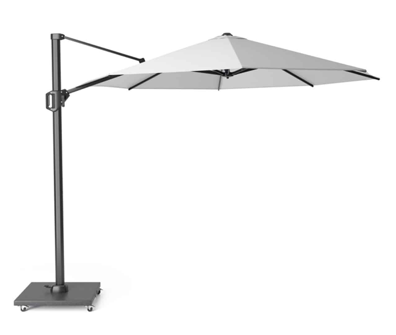 zweefparasol challenger t1 dia. 3,5 meter wit zonwering platinum platinum