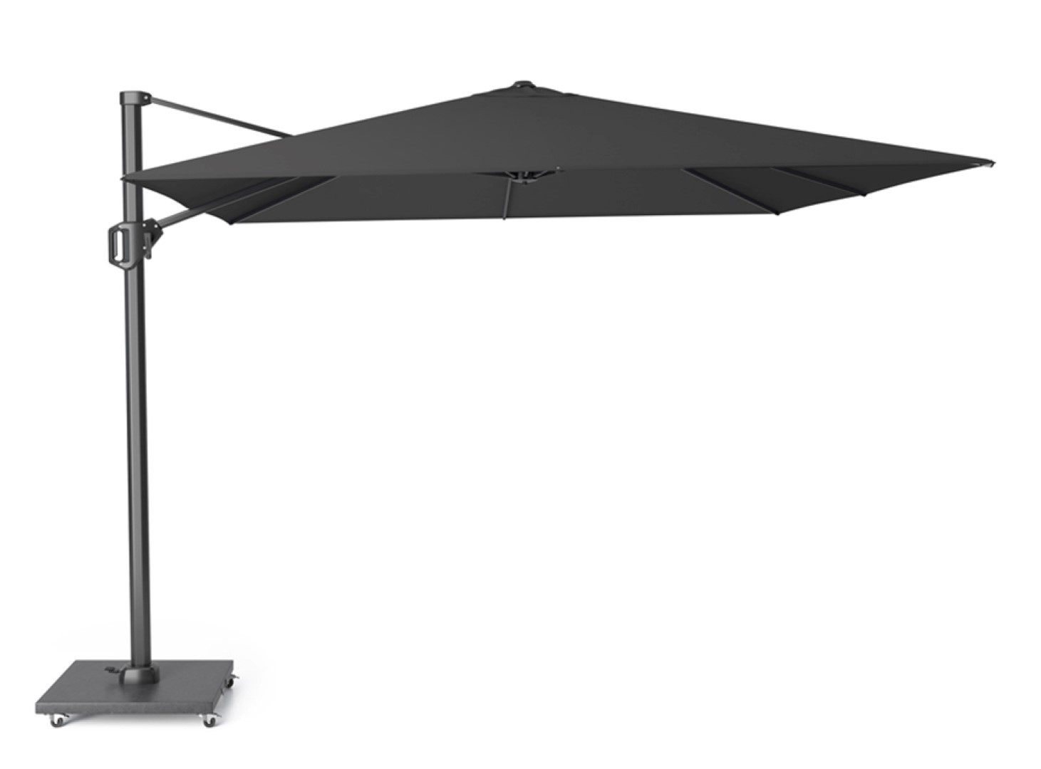 zweefparasol challenger t1 premium 3×3 meter faded black zonwering platinum platinum