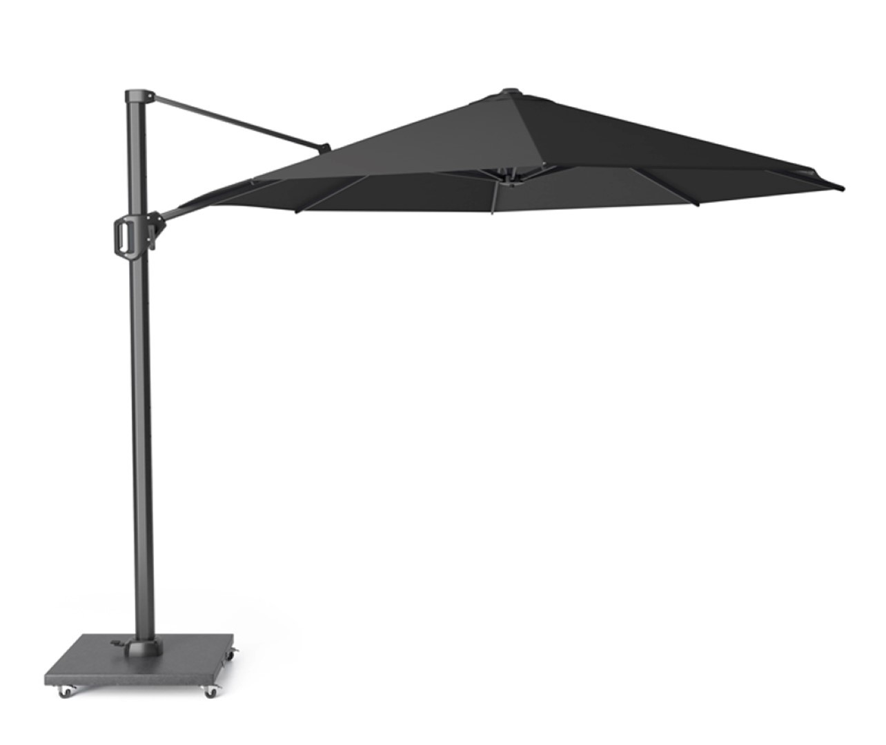 zweefparasol challenger t1 premium dia. 3,5 meter faded black zonwering platinum platinum